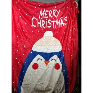 Christmas penguin throw 51x60